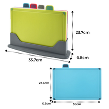 Carica l'immagine nel visualizzatore di Gallery, Set di taglieri 4 pezzi con supporto - Ozerty