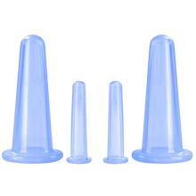 Carica l'immagine nel visualizzatore di Gallery, 4 coppette in silicone per coppettazione per massaggio facciale