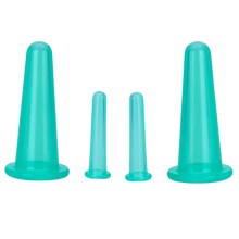 Carica l'immagine nel visualizzatore di Gallery, 4 coppette in silicone per coppettazione per massaggio facciale