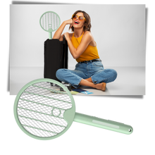 Carica l'immagine nel visualizzatore di Gallery, Racchetta antizanzare pieghevole 2 in 1 - Ozerty