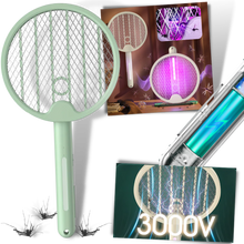 Carica l'immagine nel visualizzatore di Gallery, Racchetta antizanzare pieghevole 2 in 1 - Ozerty