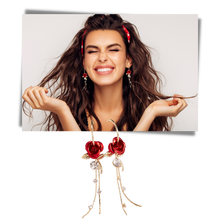 Carica l'immagine nel visualizzatore di Gallery, Orecchini con nappe rosa - Ozerty