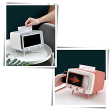 Carica l'immagine nel visualizzatore di Gallery, Distributore di fazzoletti con supporto per telefono