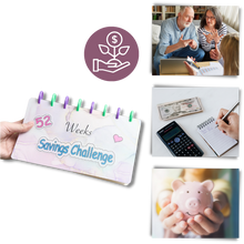 Carica l'immagine nel visualizzatore di Gallery, Raccoglitore di risparmio completo per 52 settimane - Ozerty