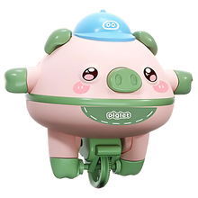 Carica l'immagine nel visualizzatore di Gallery, Maialino in monociclo giocattolo -Verde - Ozerty