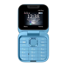 Carica l'immagine nel visualizzatore di Gallery, Telefono cellulare pieghevole Dual Sim piccolo -I16 Pro/Blu - Ozerty