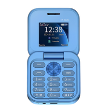 Carica l'immagine nel visualizzatore di Gallery, Telefono cellulare pieghevole Dual Sim piccolo -I17 Pro/Blu - Ozerty