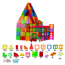 Carica l'immagine nel visualizzatore di Gallery, Blocchi da costruzione magnetici educativi -258 pezzi con scatola - Ozerty