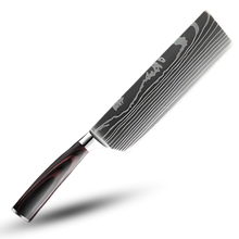 Carica l'immagine nel visualizzatore di Gallery, Coltello giapponese in legno Forest Pakkawood -Nakiri - Coltello a mannaia 18 cm - Ozerty