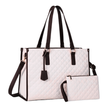 Carica l'immagine nel visualizzatore di Gallery, Borsa Tote bag con scomparto isolato -Bianco con maniglie nere - Ozerty