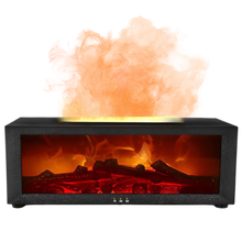 Carica l'immagine nel visualizzatore di Gallery, Diffusore di Oli Essenziali a LED con Simulazione di Camino -Nero - Ozerty