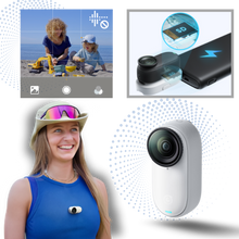 Carica l'immagine nel visualizzatore di Gallery, Telecamera a Mani Libere Insta360 con Montaggio Magnetico - Ozerty