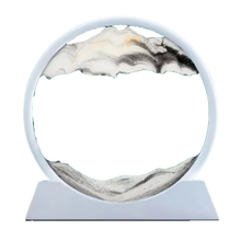 Carica l'immagine nel visualizzatore di Gallery, Quadro Ipnotico di Sabbia in Movimento -Bianco con cornice bianca/18 x 19 cmBianco con cornice bianca/25 x 26 cm - Ozerty