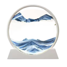 Carica l'immagine nel visualizzatore di Gallery, Quadro Ipnotico di Sabbia in Movimento -Blu con cornice bianca/18 x 19 cmBlu con cornice bianca/25 x 26 cm - Ozerty