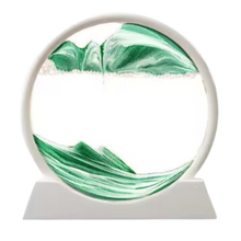 Carica l'immagine nel visualizzatore di Gallery, Quadro Ipnotico di Sabbia in Movimento -Verde con cornice bianca/18 x 19 cmVerde con cornice bianca/25 x 26 cm - Ozerty