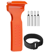Carica l'immagine nel visualizzatore di Gallery, Strumento portatile per copertoni di biciclette -Arancione + 4 bit e velcro - Ozerty