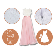 Carica l'immagine nel visualizzatore di Gallery, Abito in chiffon con pizzo dallo stile prairie chic - Ozerty