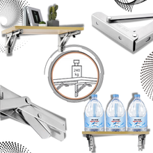 Carica l'immagine nel visualizzatore di Gallery, Eleganti staffe pieghevoli a muro per ripiani - Ozerty