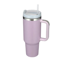 Carica l'immagine nel visualizzatore di Gallery, Tazza per auto di grande capacità con manico -Rosa confetto - Ozerty