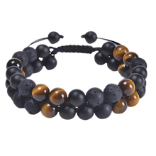 Carica l'immagine nel visualizzatore di Gallery, Bracciale di protezione resistente all'acqua -Roccia vulcanica marrone - Ozerty