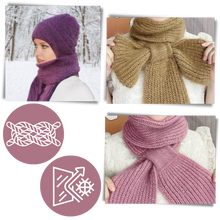 Carica l'immagine nel visualizzatore di Gallery, Cappello con cappuccio in maglia antivento con sciarpa e protezione per le orecchie integrate - Ozerty