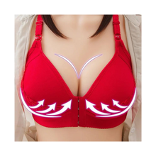 Carica l'immagine nel visualizzatore di Gallery, Reggiseno push up senza fili per taglie forti -Pizzo rosso - Ozerty