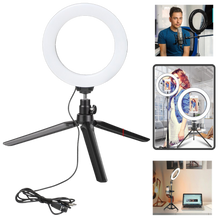 Carica l&#39;immagine nel visualizzatore di Gallery, Luce ad anello a LED da 16 cm con supporto - Ozerty
