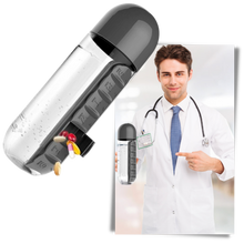 Carica l&#39;immagine nel visualizzatore di Gallery, Bottiglia d&#39;acqua in plastica con portapillole - Ozerty
