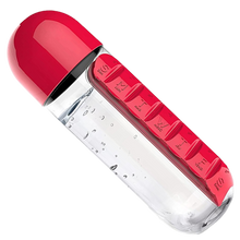 Carica l&#39;immagine nel visualizzatore di Gallery, Bottiglia d&#39;acqua in plastica con portapillole - Ozerty
