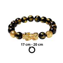 Carica l&#39;immagine nel visualizzatore di Gallery, Bracciale in ossidiana nero e oro - Ozerty
