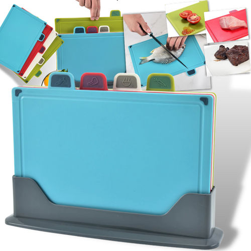 Set di taglieri 4 pezzi con supporto - Ozerty