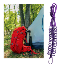 Carica l&#39;immagine nel visualizzatore di Gallery, Stendibiancheria da campeggio elasticizzato da 4 m con picchetti - Ozerty
