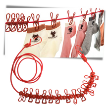 Carica l&#39;immagine nel visualizzatore di Gallery, Stendibiancheria da campeggio elasticizzato da 4 m con picchetti - Ozerty
