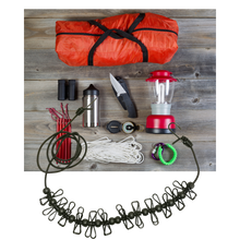 Carica l&#39;immagine nel visualizzatore di Gallery, Stendibiancheria da campeggio elasticizzato da 4 m con picchetti - Ozerty
