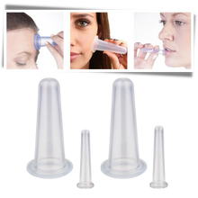 Carica l&#39;immagine nel visualizzatore di Gallery, 4 coppette in silicone per coppettazione per massaggio facciale - Ozerty
