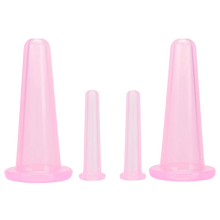 Carica l&#39;immagine nel visualizzatore di Gallery, 4 coppette in silicone per coppettazione per massaggio facciale - Ozerty
