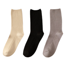 Carica l&#39;immagine nel visualizzatore di Gallery, 3 Paia di calzini in cotone a coste per donna - Ozerty
