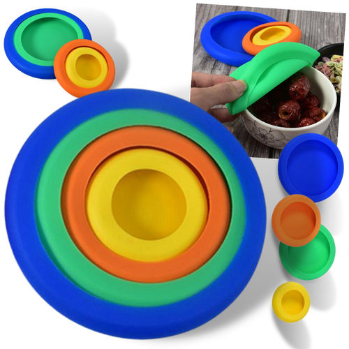 Confezione da 4 coperchi in silicone - Ozerty