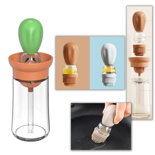 Bottiglia di olio in vetro con pennello - Ozerty