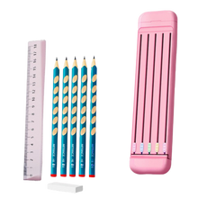 Carica l&#39;immagine nel visualizzatore di Gallery, Astuccio rigido con matite e righello
