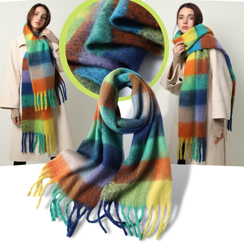 Sciarpa invernale da donna a quadri - Ozerty