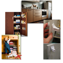 Carica l&#39;immagine nel visualizzatore di Gallery, Confezione da 4 serrature magnetiche per armadietti di sicurezza per bambini - Ozerty
