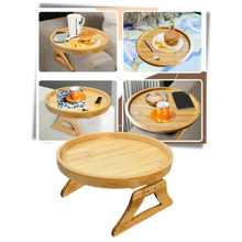 Carica l&#39;immagine nel visualizzatore di Gallery, Tavolo pieghevole con braccioli in legno
