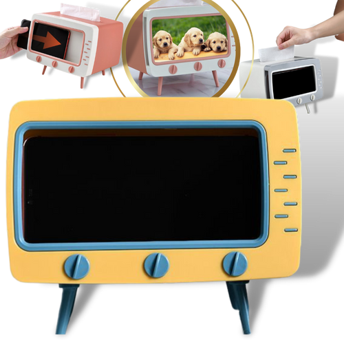 Distributore di fazzoletti con supporto per telefono - Ozerty