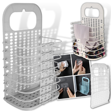 Carica l&#39;immagine nel visualizzatore di Gallery, Cesto da bucato pieghevole in plastica montabile a parete - Ozerty
