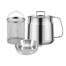 Carica l&#39;immagine nel visualizzatore di Gallery, Pentola per friggere in acciaio inox 2 in 1 -1500ml - Ozerty
