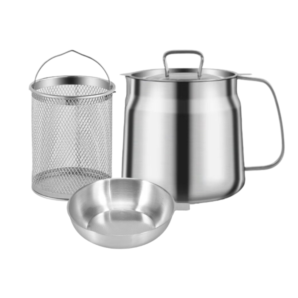 Pentola per friggere in acciaio inox 2 in 1 -1500ml - Ozerty