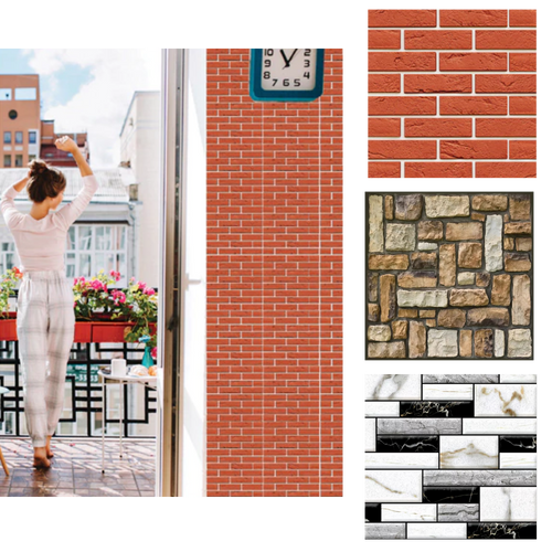 Piastrelle per pareti autoadesive 3d in foam - Ozerty