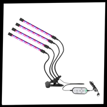 Carica l&#39;immagine nel visualizzatore di Gallery, Luce da coltivazione interna a 4 teste LED USB - Ozerty

