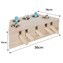 Carica l&#39;immagine nel visualizzatore di Gallery, Giocattolo di legno interattivo per gatti con 5 buchi - Ozerty
